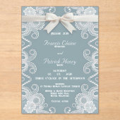 Faire-part de mariage acrylique au ruban et au gel (Recto)