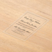Faire-part de mariage acrylique classique en noir (Poser)