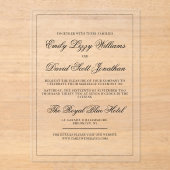 Faire-part de mariage acrylique classique en noir (Recto)