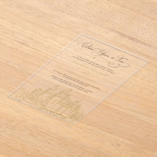 Faire-part de mariage acrylique de conte de fées (Poser)