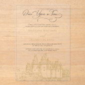 Faire-part de mariage acrylique de conte de fées (Recto)