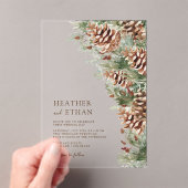 Faire-part de mariage acrylique de pin d'hiver (In situ (ordinateur de poche))