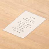 Faire-part de mariage acrylique dépoli moderne (Poser)