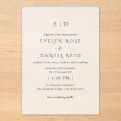 Faire-part de mariage acrylique dépoli moderne (Recto)