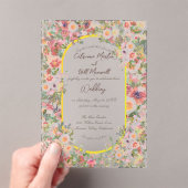 Faire-part de mariage acrylique en fleurs botaniqu (In situ (ordinateur de poche))