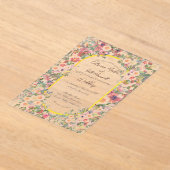 Faire-part de mariage acrylique en fleurs botaniqu (Poser)