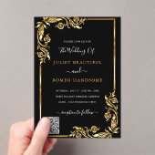 Faire-part de mariage acrylique en or noir avec co (In situ (ordinateur de poche))