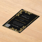 Faire-part de mariage acrylique en or noir avec co (Poser)