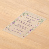 Faire-part de mariage acrylique Fleur sauvage cong (Poser)