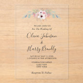 Faire-part de mariage acrylique florale Eucalyptus (Recto)