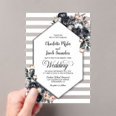 Faire-part de mariage acrylique géométrique noire (In situ (ordinateur de poche))