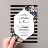 Faire-part de mariage acrylique géométrique noire (In situ (ordinateur de poche))