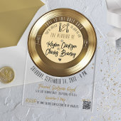 Faire-part de mariage acrylique Gold Vinyl Record