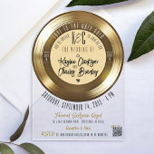 Faire-part de mariage acrylique Gold Vinyl Record