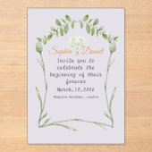 Faire-part de mariage acrylique lavande légère (Recto)