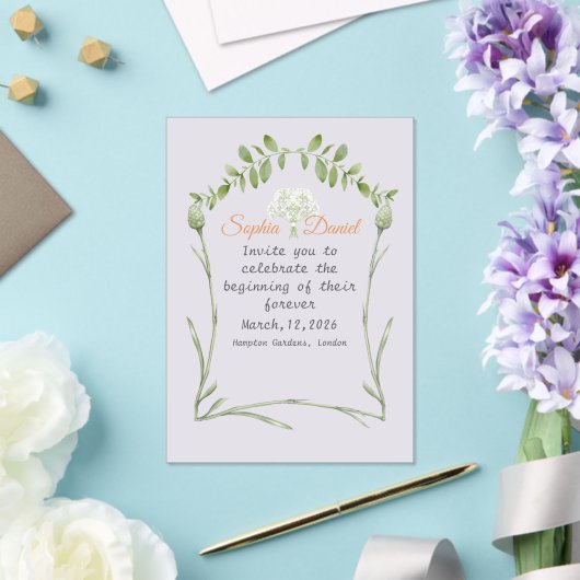 Faire-part de mariage acrylique lavande légère (Insitu (Mariage))