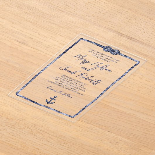 Faire-part de mariage acrylique marine côtière (Poser)