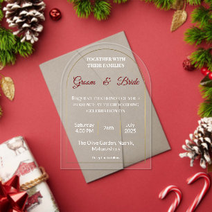 Faire-part de mariage acrylique minimale.