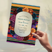 Faire-part de mariage acrylique moderne de fleurs