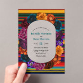 Faire-part de mariage acrylique moderne de fleurs  (In situ (ordinateur de poche))