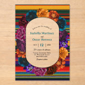 Faire-part de mariage acrylique moderne de fleurs  (Recto)