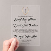 Faire-part de mariage acrylique monogramme sans te (In situ (ordinateur de poche))