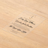 Faire-part de mariage acrylique monogramme sans te (Poser)