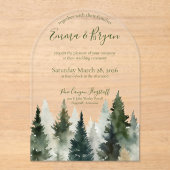 Faire-part de mariage | Acrylique | Pins de la for (Recto)