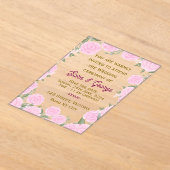 Faire-part de mariage acrylique rose (Poser)