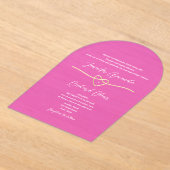Faire-part de mariage acrylique rose chaud (Poser)