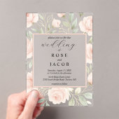 Faire-part de mariage acrylique Rose moderne Blush (In situ (ordinateur de poche))