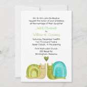 Faire-part de mariage affectueux d'escargots (Devant)