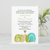 Faire-part de mariage affectueux d'escargots (Debout devant)