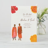 Faire-part de mariage africain Save The Date (Debout devant)