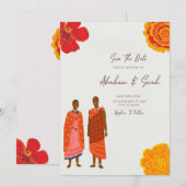 Faire-part de mariage africain Save The Date (Devant / Derrière)