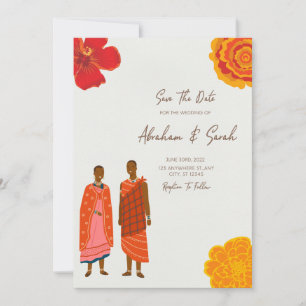Faire-part de mariage africain Save The Date