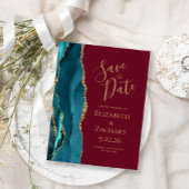 Faire-part de mariage Agate sarcelle Or Bourgogne