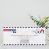 Faire-part de mariage Airmail Angleterre (Debout devant)