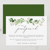 Faire-part de mariage ajourné avec branche d'eucal (Devant / Derrière)