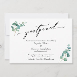 Faire-part de mariage ajourné Élégant Eucalyptus