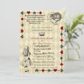 Faire-part de mariage "Alice au pays des merveille (Debout devant)