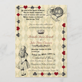 Faire-part de mariage "Alice au pays des merveille