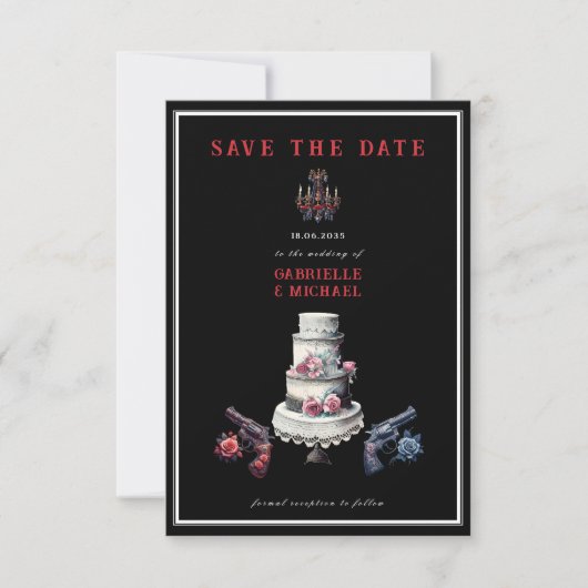 Faire-Part de Mariage Alternative Gothique Occiden (Devant)
