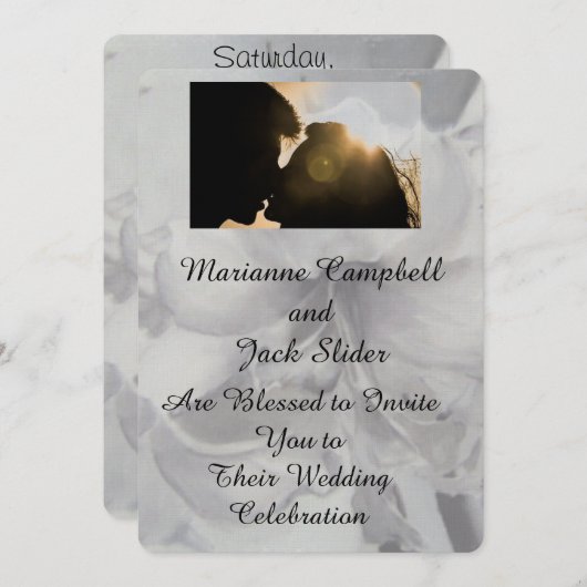 FAIRE-PART DE MARIAGE AMARYLLIS FLOWER PERSONNALIS (Devant / Derrière)