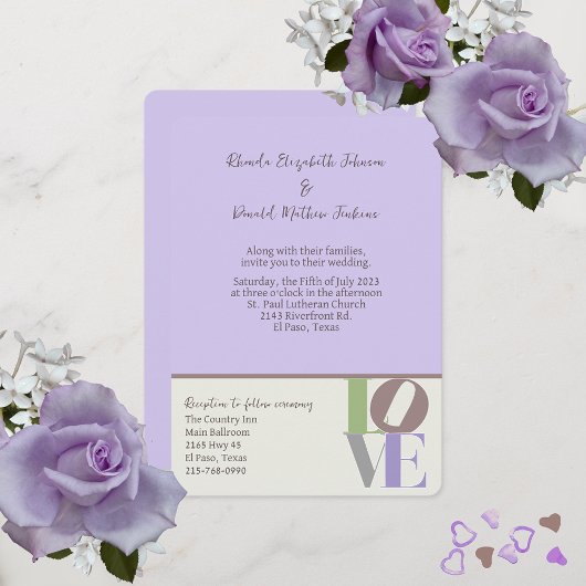 Faire-part de mariage AMOUR moderne