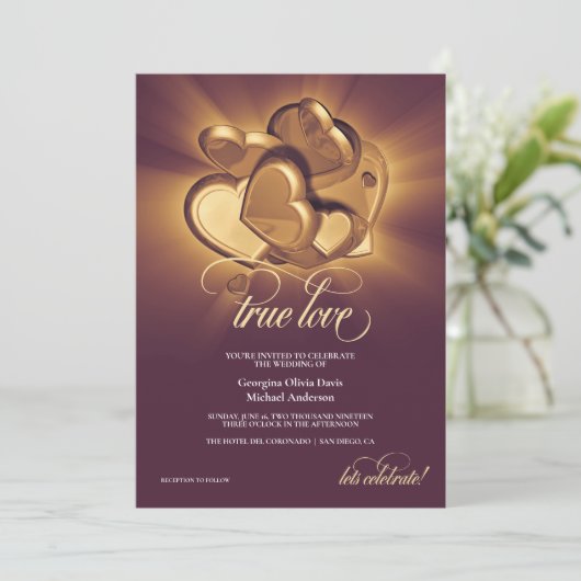 Faire-part de mariage Amour Véritable (Debout devant)