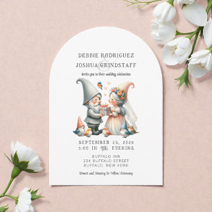 Faire-part de mariage amusant aux gnomes fantaisis