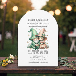 Faire-part de mariage amusant aux gnomes fantaisis