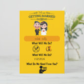 faire-part de mariage amusant et informatif (Debout devant)