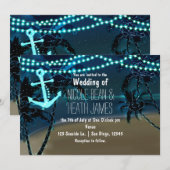 Faire-part de mariage Anchor Lights & Palm Trees (Devant / Derrière)